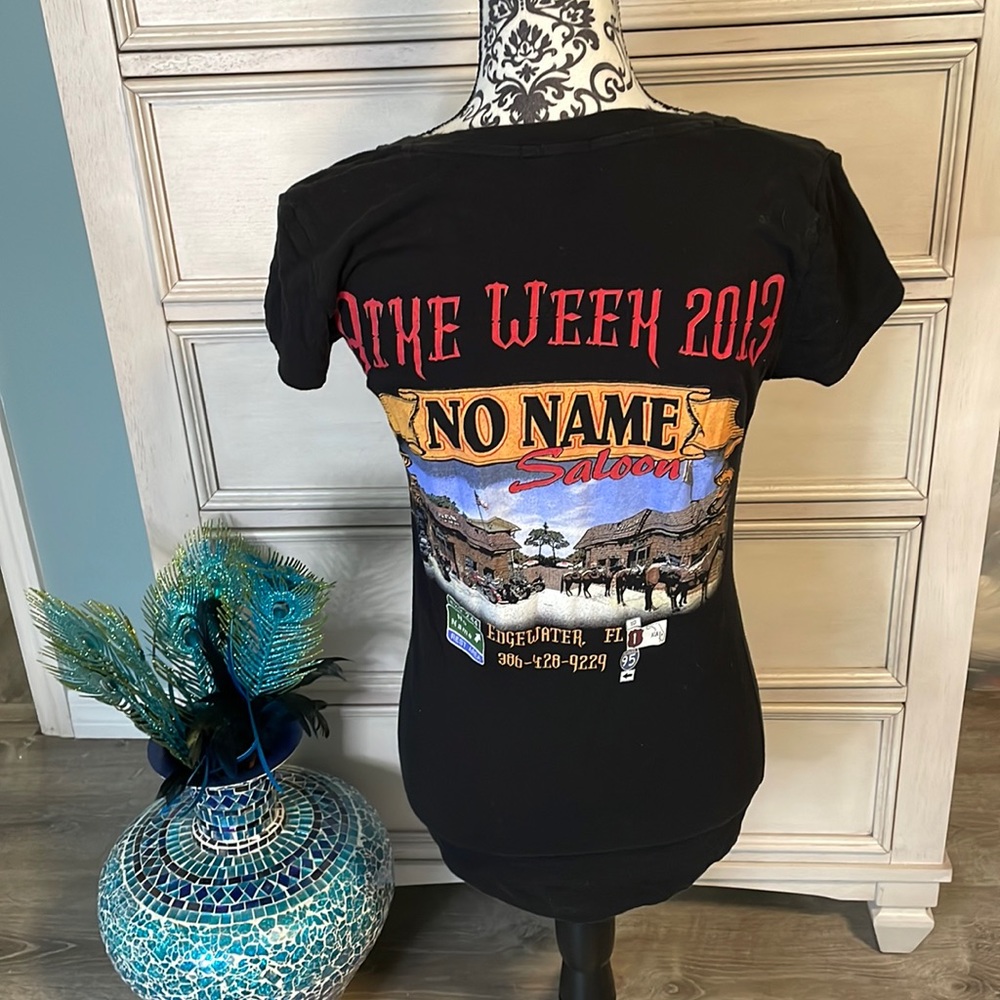 Women’s bike week 2013 Edgewater Florida canvas t shirt med